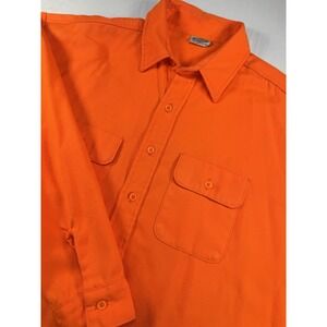 Vtg 5 Brother Shirt Mens XL Blaze Orange‎ Hunting L/S Button Up Safety USA